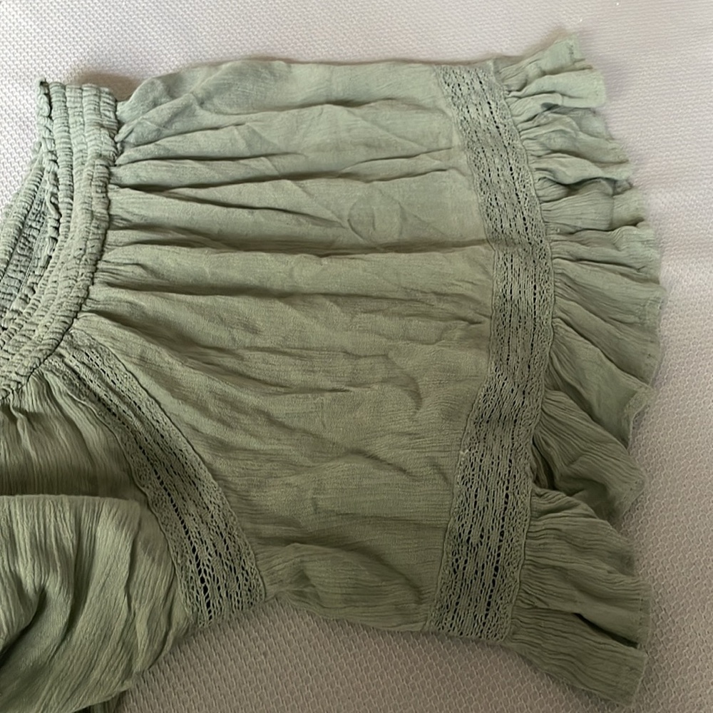 Free People Sage Green Off-Shoulder Maxi Dress - Picture 6 of 8